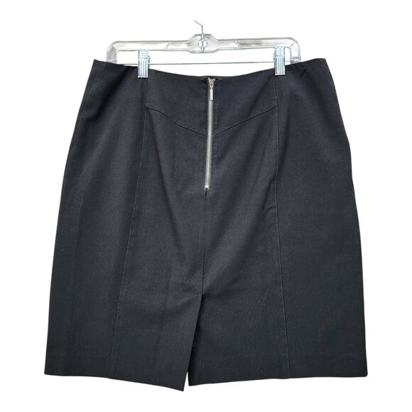 Jacob Skirt Women's SZ 14 Zip Closure Slit Straight A Line Black Career Office - Picture 3 of 9